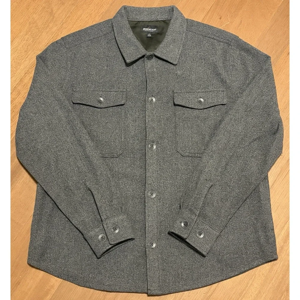 Jeremiah Shirt Jacket Gray Wool Camp Chore Barn Field Lined - Picture 1 of 12